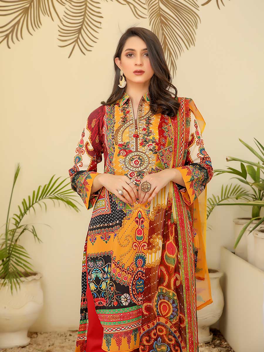 Minha Embroidered Lawn Vol C4 2022 D#08
